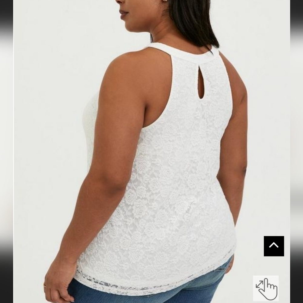 Torrid White High Neck Tank Sz 1 - Picture 3 of 11